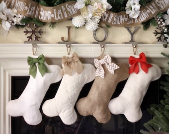 Christmas Stocking for Dogs - Bone Shaped Dog Stocking / Christmas Dog Stocking