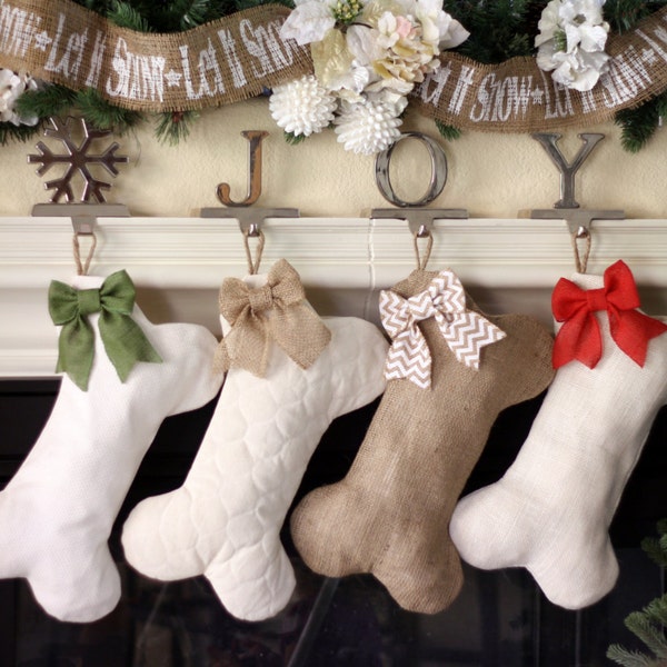 Christmas Stocking for Dogs - Bone Shaped Dog Stocking / Christmas Dog Stocking