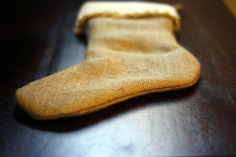 Christmas Burlap Stockings CHOOSE TWO 2 The Classic Cream Line- Burlap Stockings
