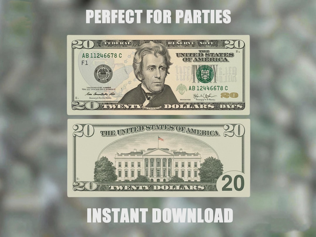 Custom Face 20 Dollar Bill Template, Personalized Gag Gift (digital