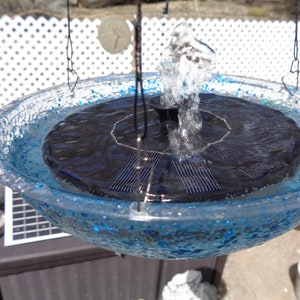 Outdoor Fountain, Hanging Solar Powered Water Fountain, Choose any Color in My Shop image 6