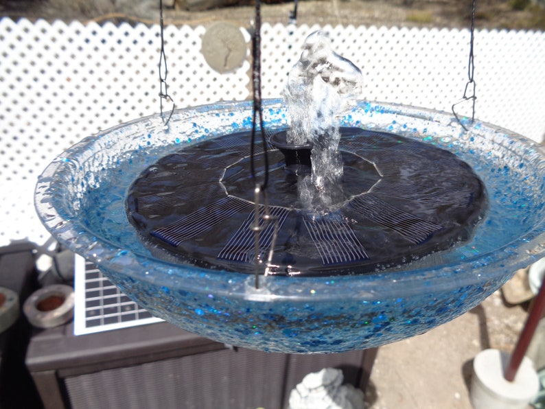 Outdoor Fountain, Hanging Solar Powered Water Fountain, Choose any Color in My Shop image 6