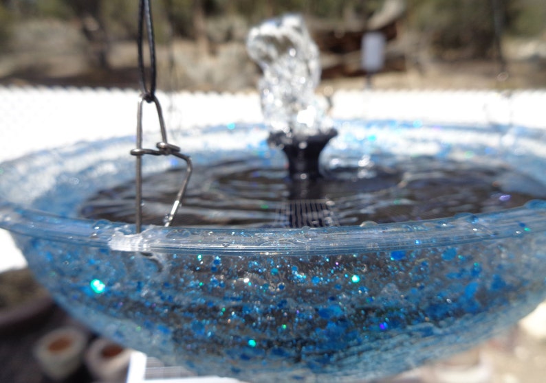 Outdoor Fountain, Hanging Solar Powered Water Fountain, Choose any Color in My Shop image 2