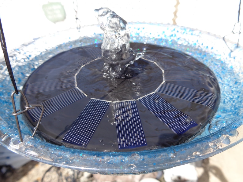 Outdoor Fountain, Hanging Solar Powered Water Fountain, Choose any Color in My Shop image 5