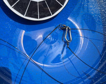 NEW Royal Blue and Silver Sparkle Twelve-Inch Bowl with Best Lighted Solar Fountain