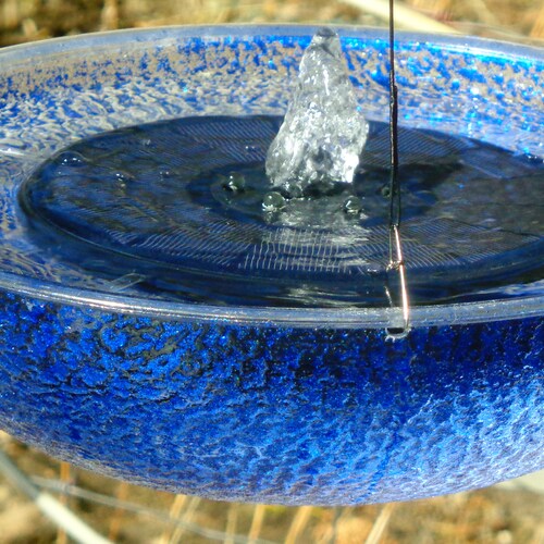Solar Water Fountain With Custom Green Blue Sparkle Hanging Etsy