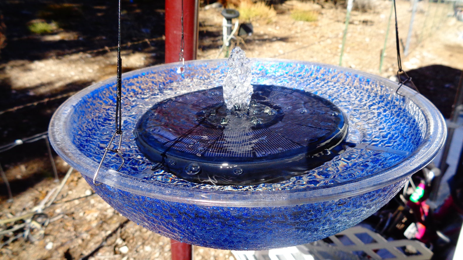 Solar Water Fountain Bird Bath ROYAL BLUE Sparkle Bird Etsy