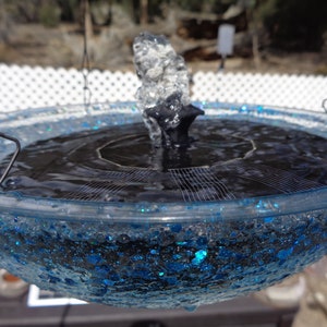 Outdoor Fountain, Hanging Solar Powered Water Fountain, Choose any Color in My Shop image 1