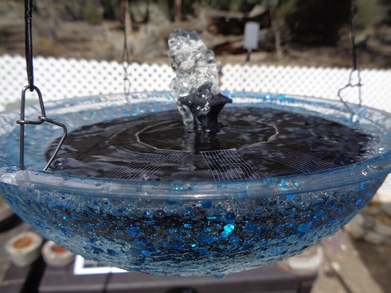 Outdoor Fountain, Hanging Solar Powered Water Fountain, Choose any Color in My Shop image 1