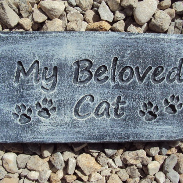 Custom Cat Memorial Stone, Handmade Engraved Stone, Made In Big Bear, CA