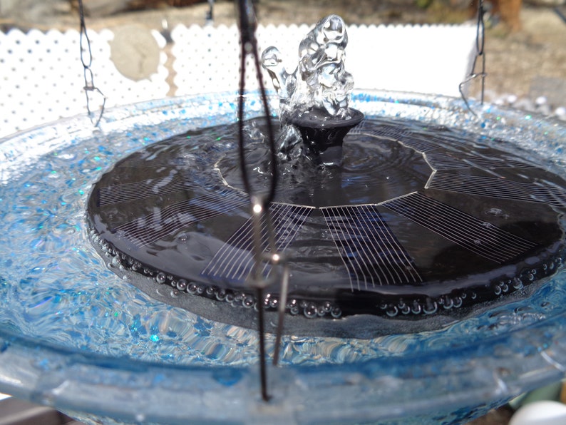 Outdoor Fountain, Hanging Solar Powered Water Fountain, Choose any Color in My Shop image 3