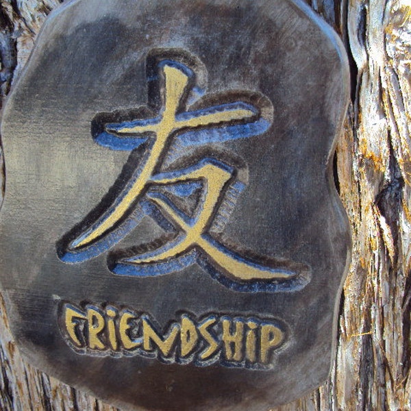 Friendship Stone Hanging, Ready To Hang, ooak finish