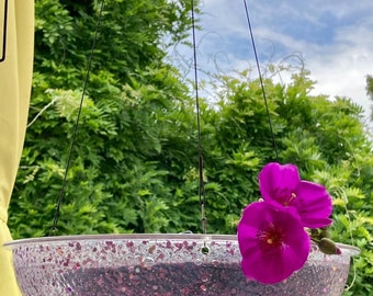 Lavender Sparkle Solar Water Fountain: LED Bird Bath, Garden Decor, 12''