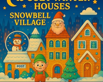 Christmas Village Coloring Pages | 15 Winter Houses (Printable PDF)