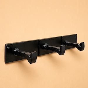 Railroad Spike Coat Rack | Industrial Farmhouse Wall Mount | Rustic Metal Hook Rack | Custom Length Options