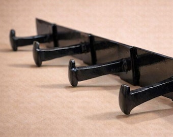 Eisenbahn Spike Garderobe | Industrie Bauernhaus Wandhalterung | Rustikale Metall Hakenleiste | Benutzerdefinierte Längenoptionen