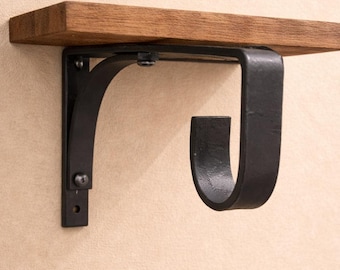 Kleiderstange Regal Halterung | 1 ″ Hochleistungsstahlregal & Rod Support | Industrielle rustikale offene Schrankhalterung