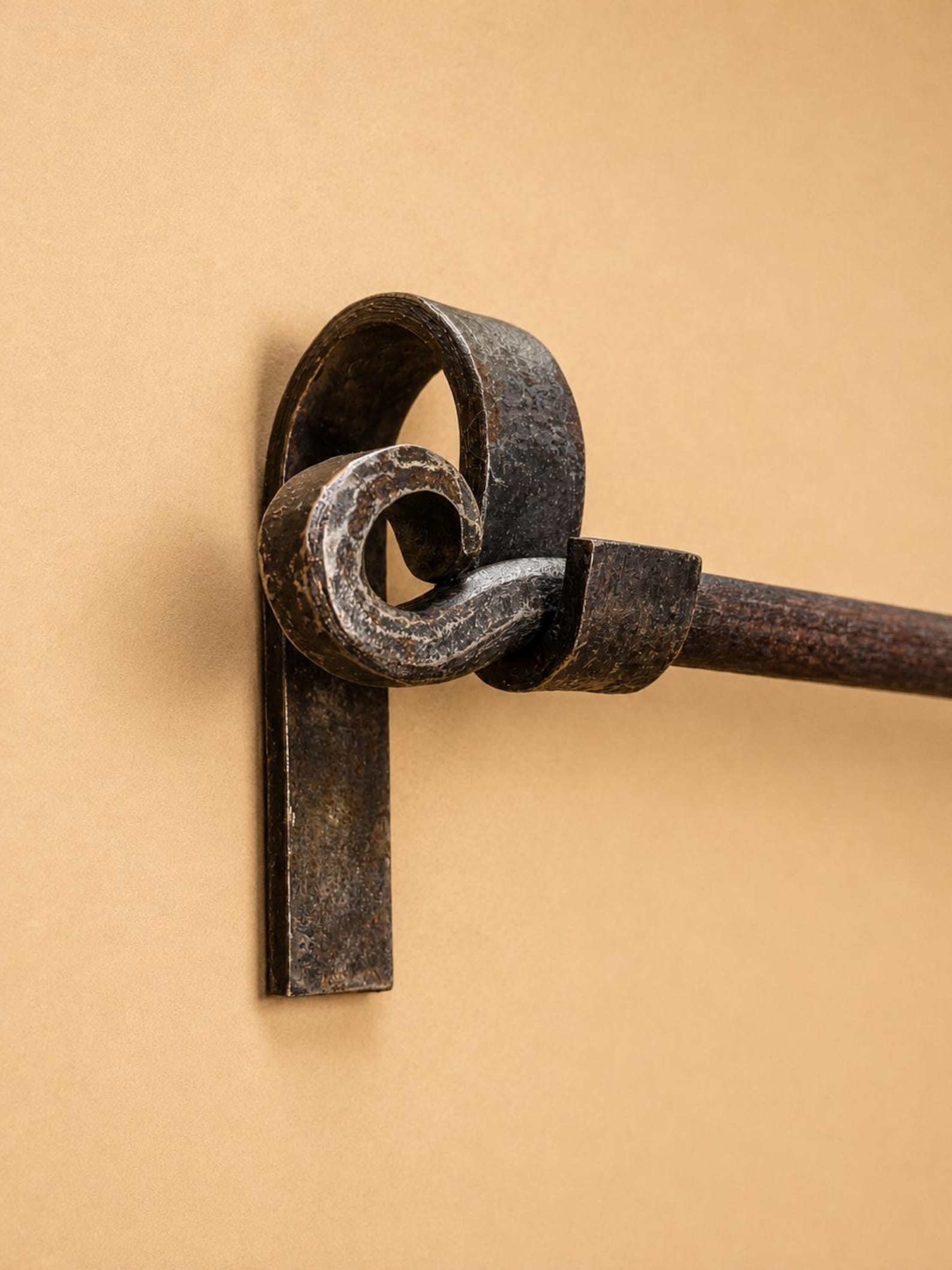 Hand Forged Iron Curtain Rod | Tapestry Rod With Brackets | Custom Size