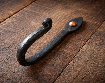 Schmiedeeisen Wandhaken | Handgefertigte Metall Garderobenhaken | Rustikale Bauernhaus Stahlhaken | Badezimmer Schlafzimmer Eingangsbereich Dekor