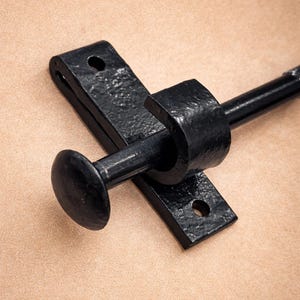 Hand Forged Black Curtain Rod – Wrought Steel Interior Rod with Iron Brackets (39”)