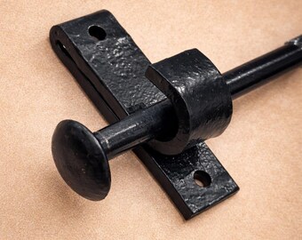 Hand Forged Black Curtain Rod – Wrought Steel Interior Rod with Iron Brackets (39”)
