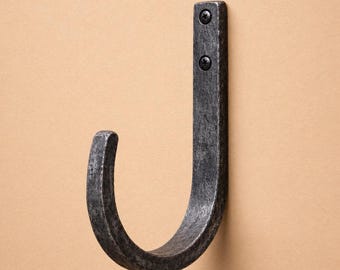 Rustic Heavy Duty Metal Wall Hook | Industrial Black Coat & Utility Hook