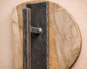 Handgefertigter Scheunentorgriff aus Schmiedeeisen | Öl eingeriebener schwarzer Türgriff | Rustikale Bauernhaus-Hardware