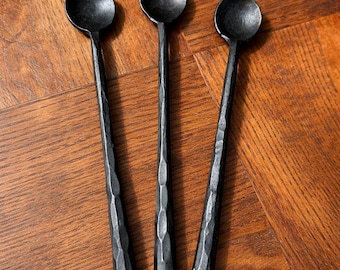 Handgefertigter Löffel aus Schmiedeeisen | Rustikales Kochgeschirr