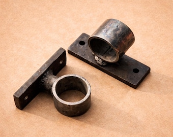 Short Projection Curtain Rod Bracket | 1/2″ Clearance Ceiling & Wall Mount | Heavy Duty Iron