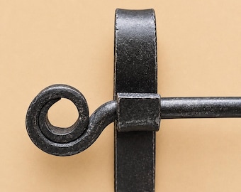 Wrought Iron Telescoping Curtain Rod – Rustic Farmhouse Window & Shower Curtain Hardware