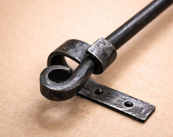 Hand Forged Curtain Iron Rod | Tapestry Rod with Brackets | Custom Size Window Hardware