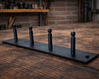 Handgeschmiedete Schmiedeeisen Hakenleiste | Rustikale Schmiede 4-Hook Kleiderbügel