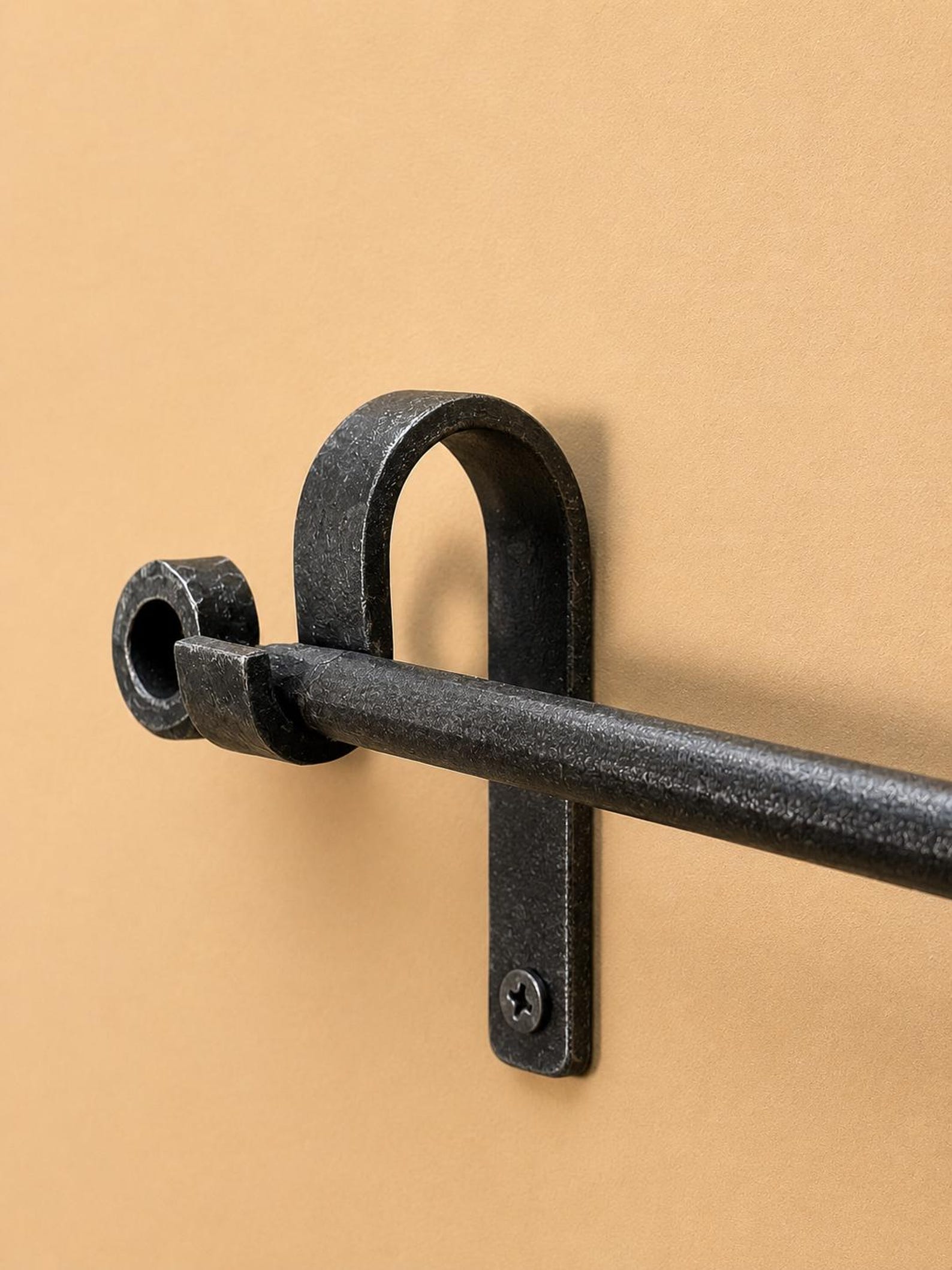 Hand Forged Iron Curtain Rod | Tapestry Rod With Brackets | Custom Size