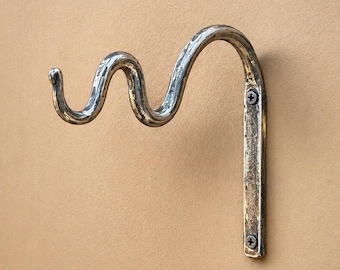 Soporte doble para barra de cortina forjado a mano – Soporte de pared de hierro forjado para barra de 2,5 cm (1 pulgada)