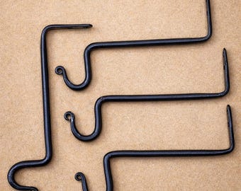 Hand Forged Plant Hooks – Set of 4 | Blacksmith Made Lantern & Wall Mount Hooks