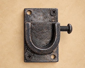 Wrought Iron Café Curtain Bracket | Hand Forged Wall Mount Holder | Rustic Farmhouse Window Hardware
