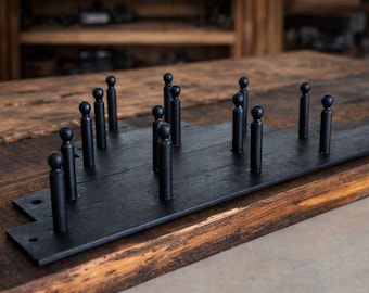 Handgeschmiedete Stahlgarderobe | Vintage Industrielle Eisen Wandhaken | Rustikaler Handgemachter Metall Haken