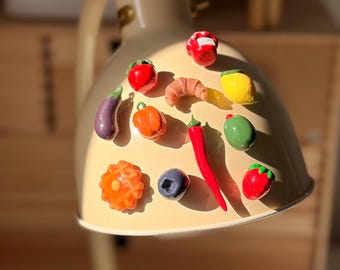 Mini magneet, olijfmagneet, bosbessenmagneet, croissantmagneet, schattige koelkastmagneet, handgemaakte polymeerklei, klein cadeautje