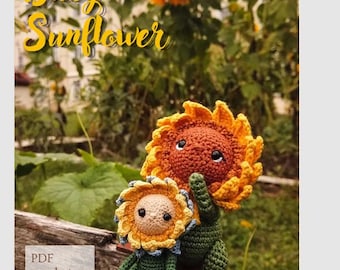 Crochet Sunflower PATTERN Amigurumi flower baby doll Fake plant PDF pattern