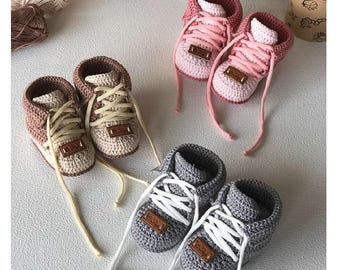 Crochet pattern baby booties crochet baby shoe sneakers crochet