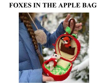 PDF Crochet Pattern Foxes in Apple Amigurumi baby fox pattern