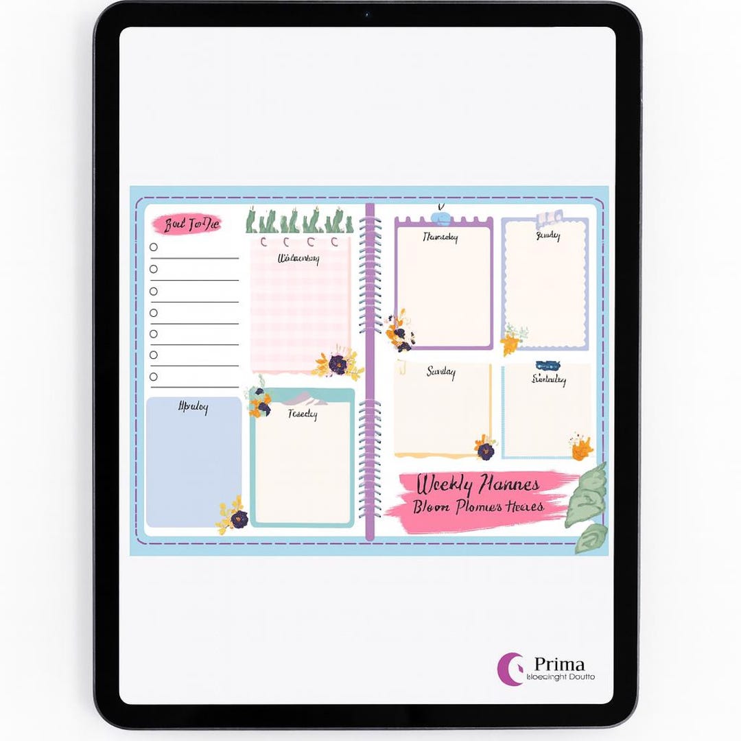 Weekly Planner Printable | Pink & Blue Playful Weekly Schedule | to Do ...