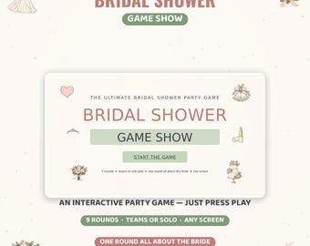 Bridal Shower Games Interactive PowerPoint, How Well Do You Know the Bride Game Show, Wedding Trivia Emoji Quiz, Printable Bingo