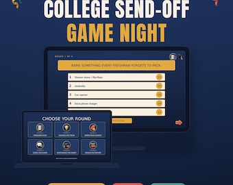 College Send Off Game Night | Interactive Trunk Party Game, Going Away & Graduation Party Games | Play on TV, Editable PowerPoint