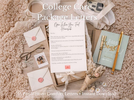 College Care Package Open When Letters, Printable Going Away Gift, Off to College Gift for Him or Her, Study Abroad, Instant Download