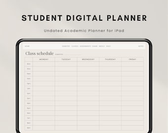 Student Digital Planner for iPad | Undated Academic PDF