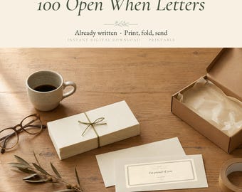 Open When Letters from Mom and Dad, 100 Pre Written Letters for a Deploying Son or Daughter, Military Parent Deployment Gift, Printable