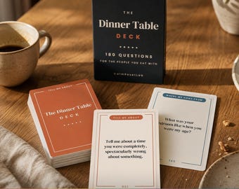 Conversation Cards Printable, 180 Family Dinner Question Cards, Table Topics, Conversation Starters for Family, Printable Card Deck