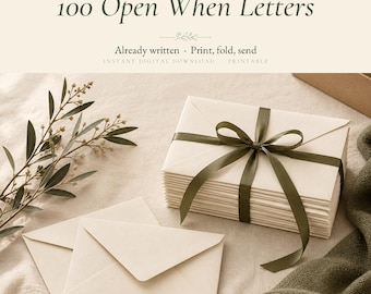 Open When Letters Deployment, 100 Pre Written Printable Letters, Military Deployment Gift for Him, Long Distance Care Package Download