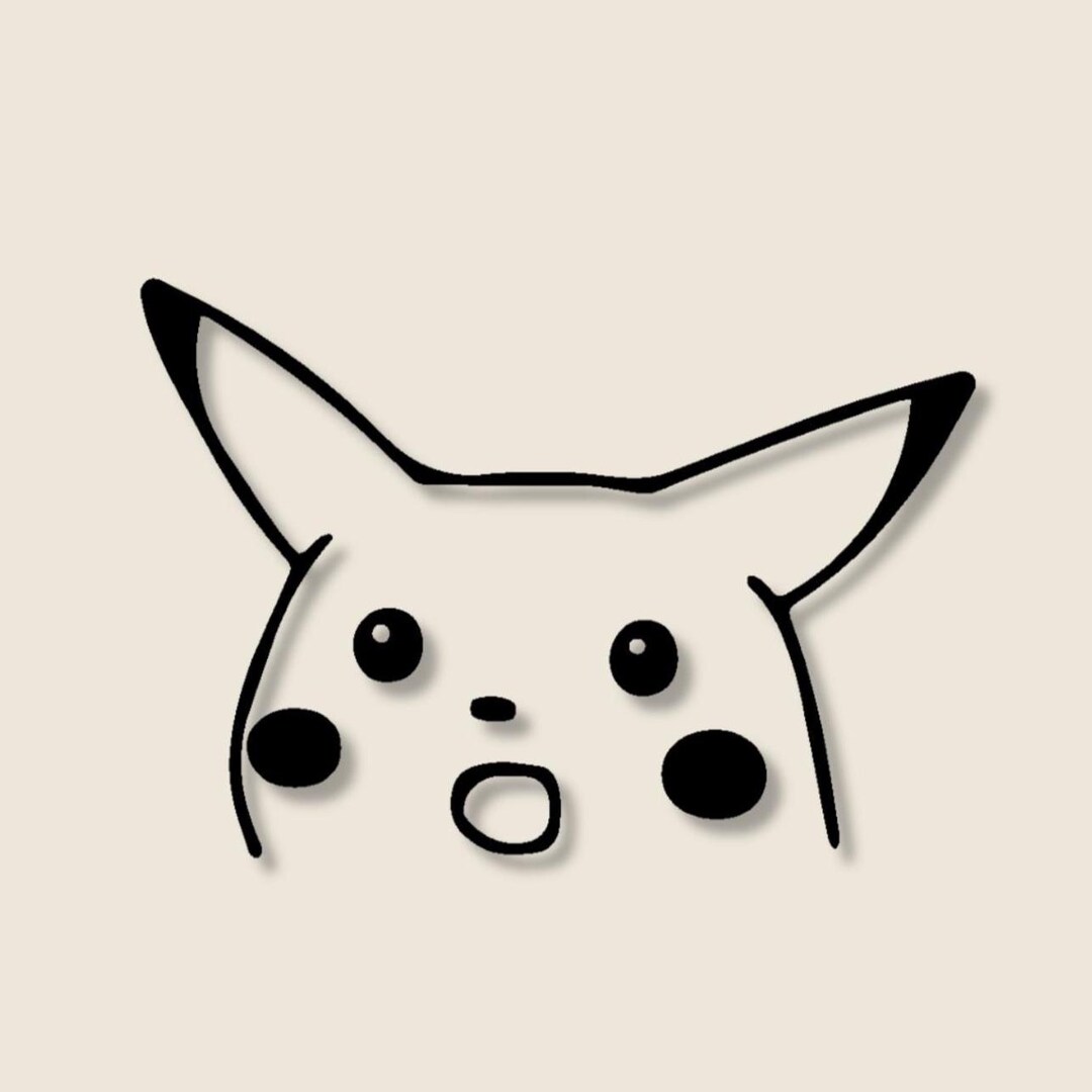 Pikachu Surprised Face Vinyl Sticker, Cute Pokemon Inspired Kawaii ...